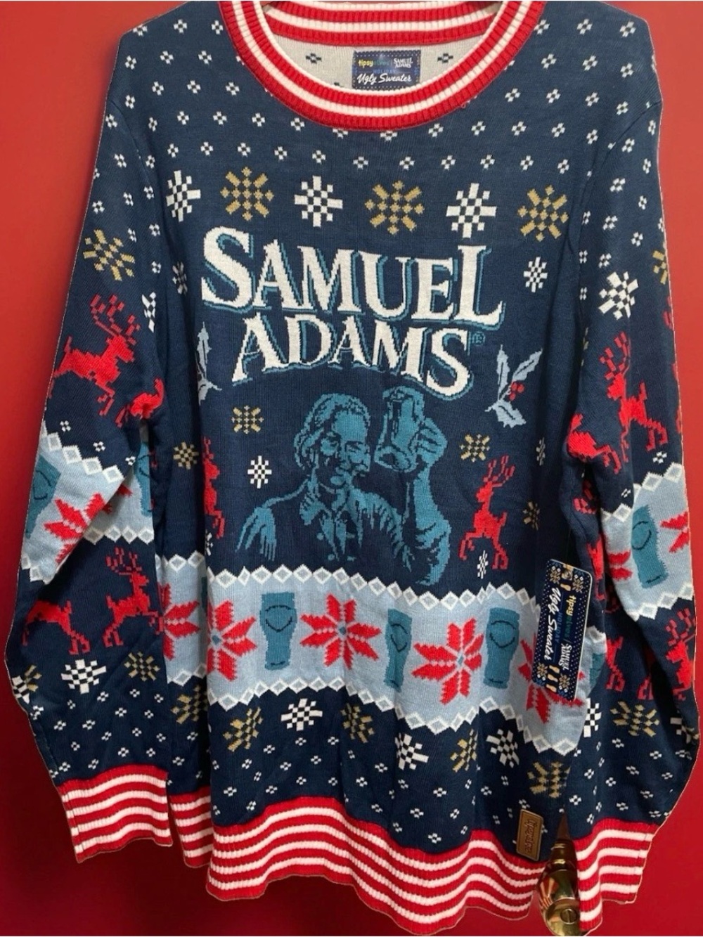 Tipsy Elves Samuel Adams Ugly Christmas Sweater Men's Size XXL NEW!